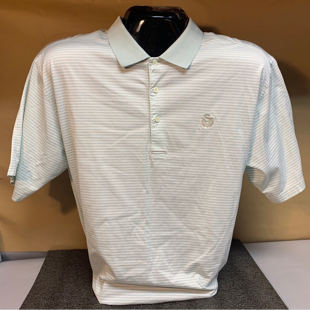 Men’s Fairway & Greene Large Green Striped Short Sleeve Shirt